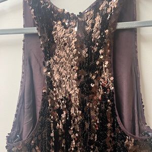 vince brown sequin dress